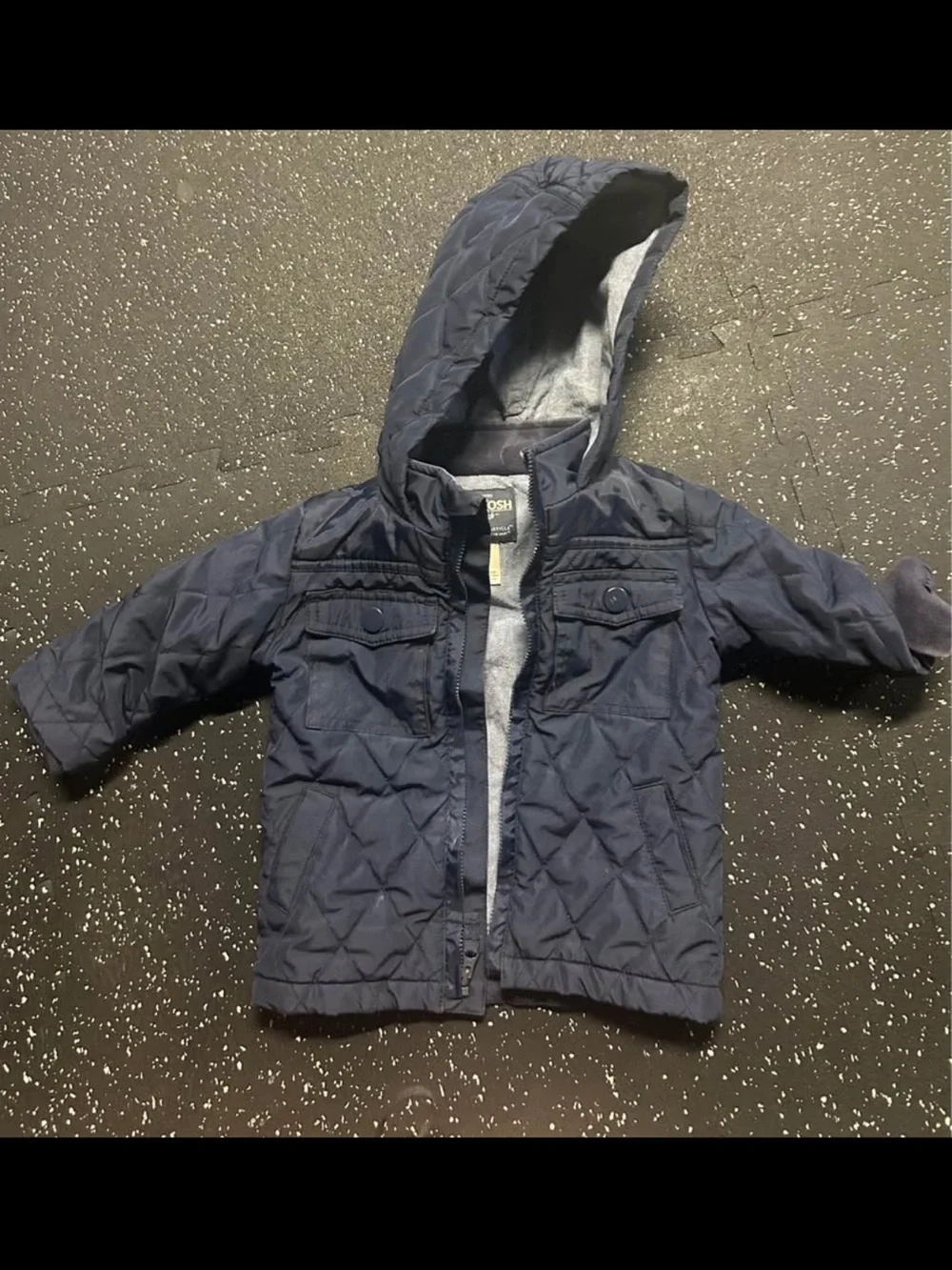 OshKosh B'gosh Navy Quilted Hooded Puffer Jacket
